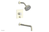 BASIC II 12" Pressure Balance Tub and Shower Set - White Marble 230S-28-12