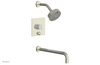 BASIC II 14" Pressure Balance Tub and Shower Set - White Marble 230S-28-14