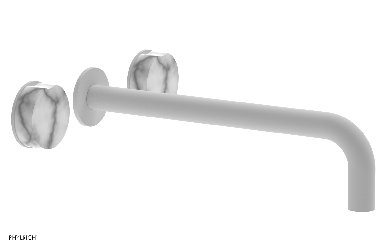 CIRC - 12" Wall Tub Set - White Marble Handles 250-58-12