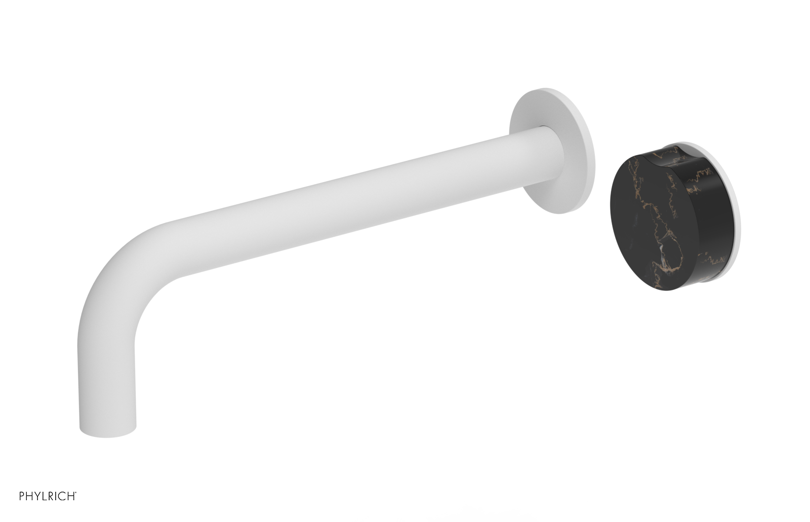 CIRC - 10" Single Handle Wall Lavatory Set - Black Marble Handle 250-17-10