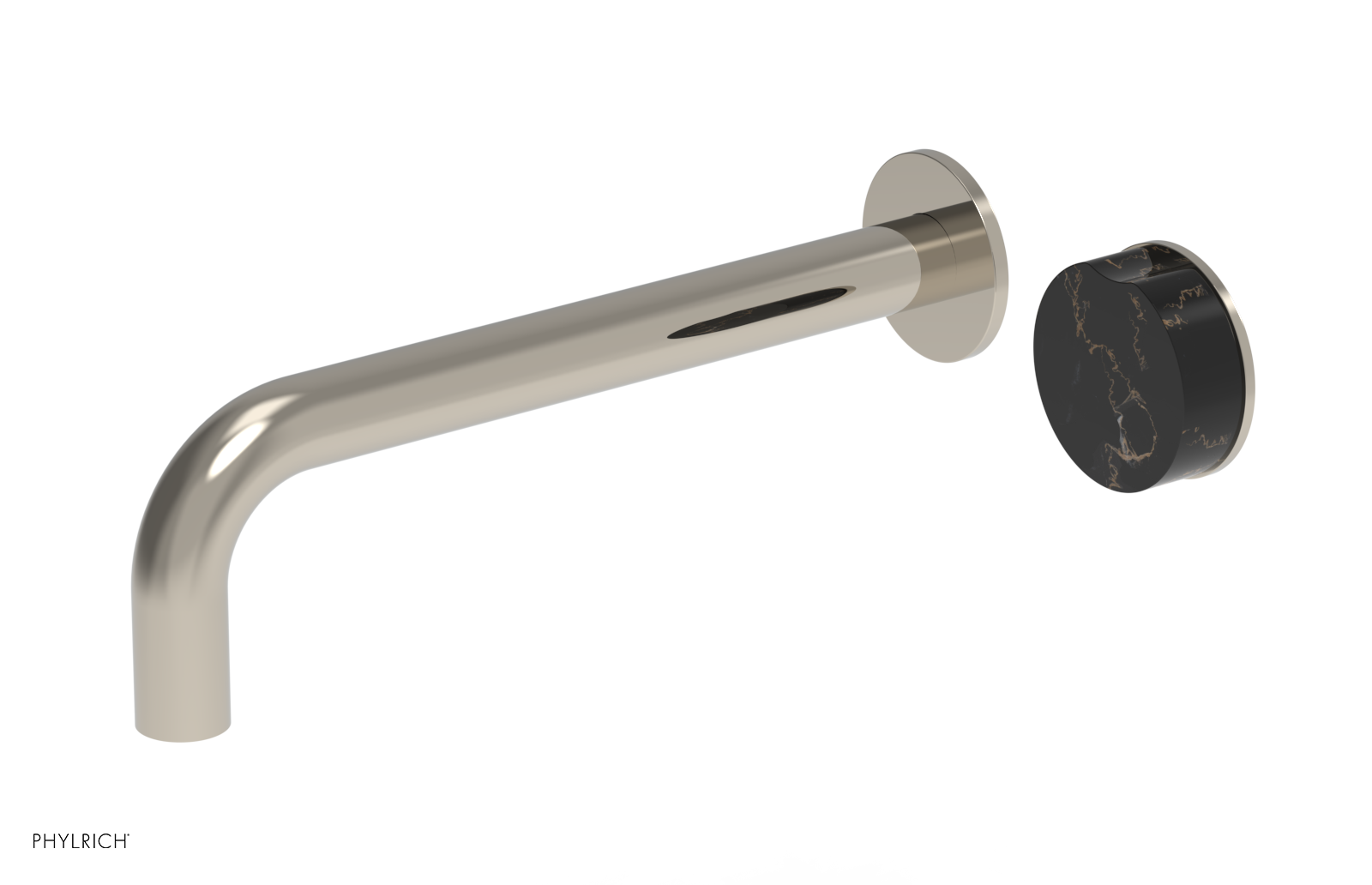 CIRC - 10" Single Handle Wall Lavatory Set - Black Marble Handle 250-17-10