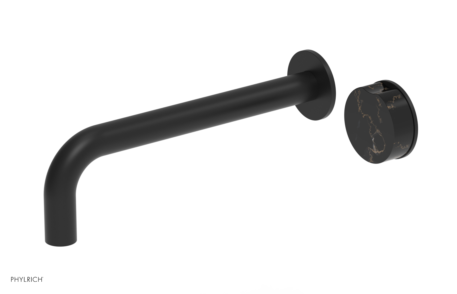 CIRC - 10" Single Handle Wall Lavatory Set - Black Marble Handle 250-17-10