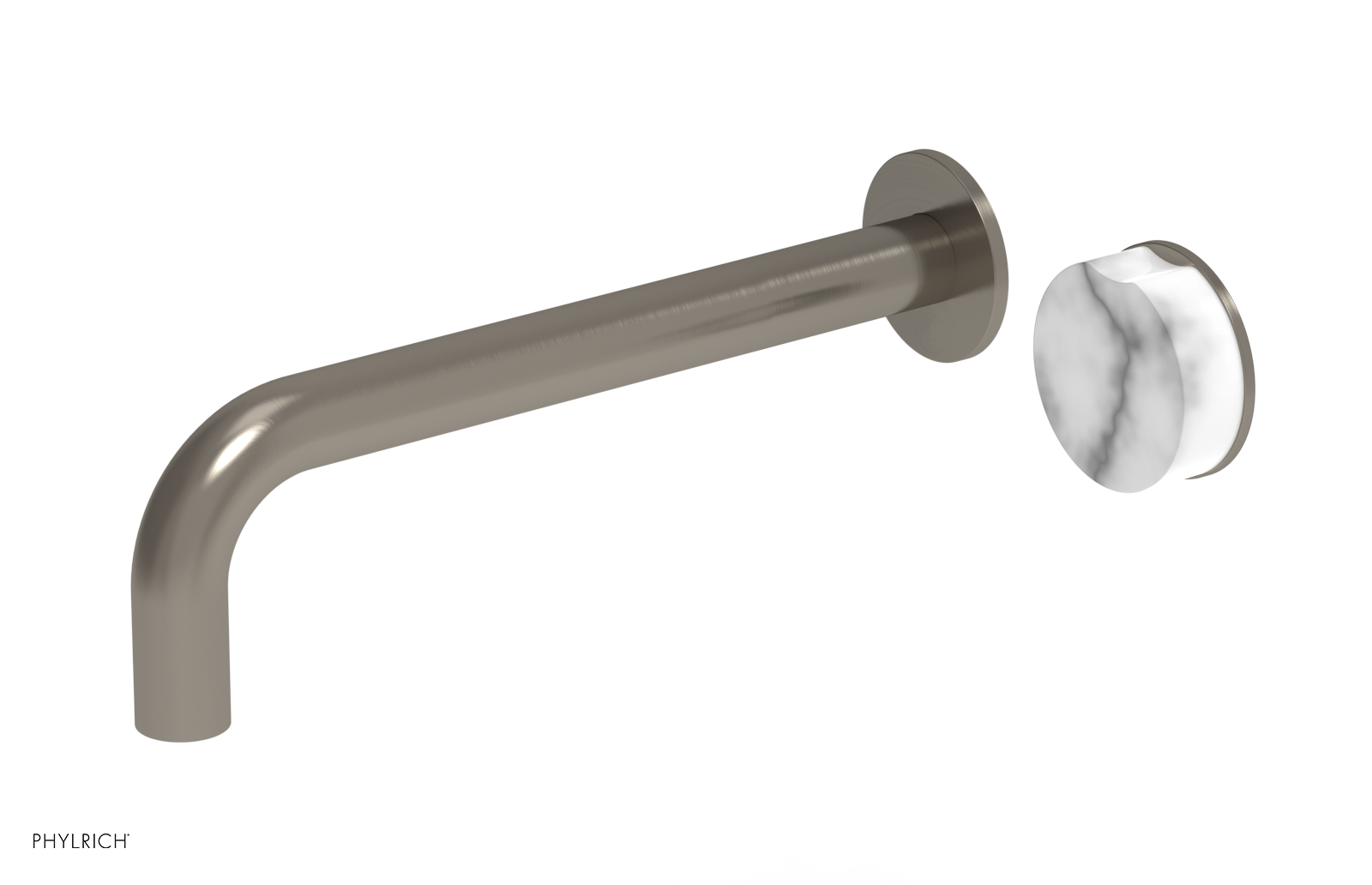 CIRC - 10" Single Handle Wall Lavatory Set - White Marble Handle 250-17-10