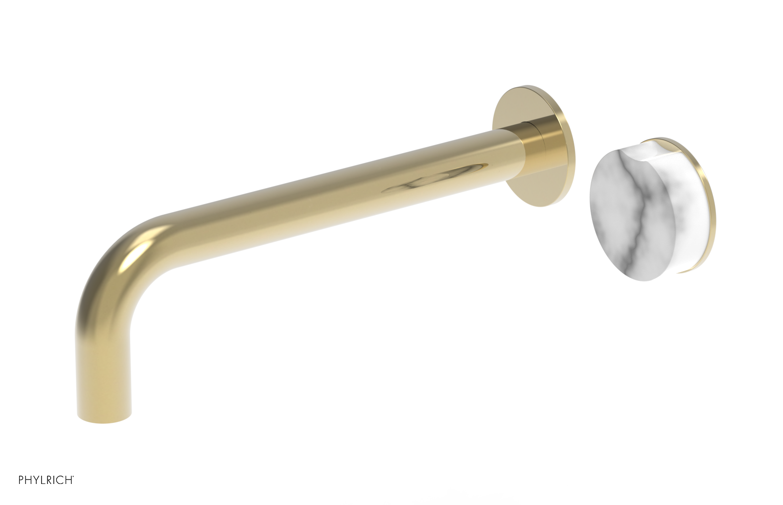 CIRC - 10" Single Handle Wall Lavatory Set - White Marble Handle 250-17-10