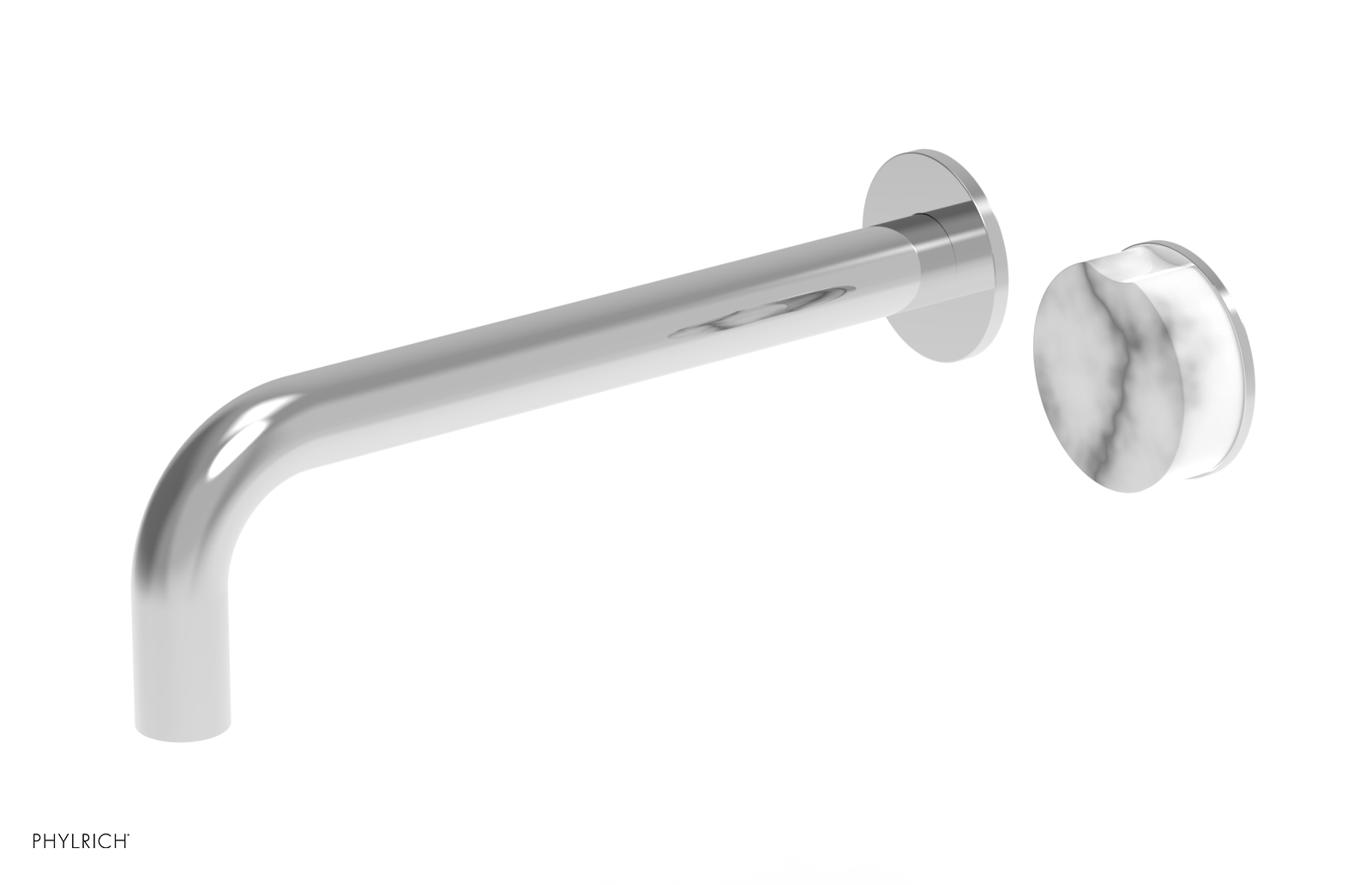 CIRC - 10" Single Handle Wall Lavatory Set - White Marble Handle 250-17-10