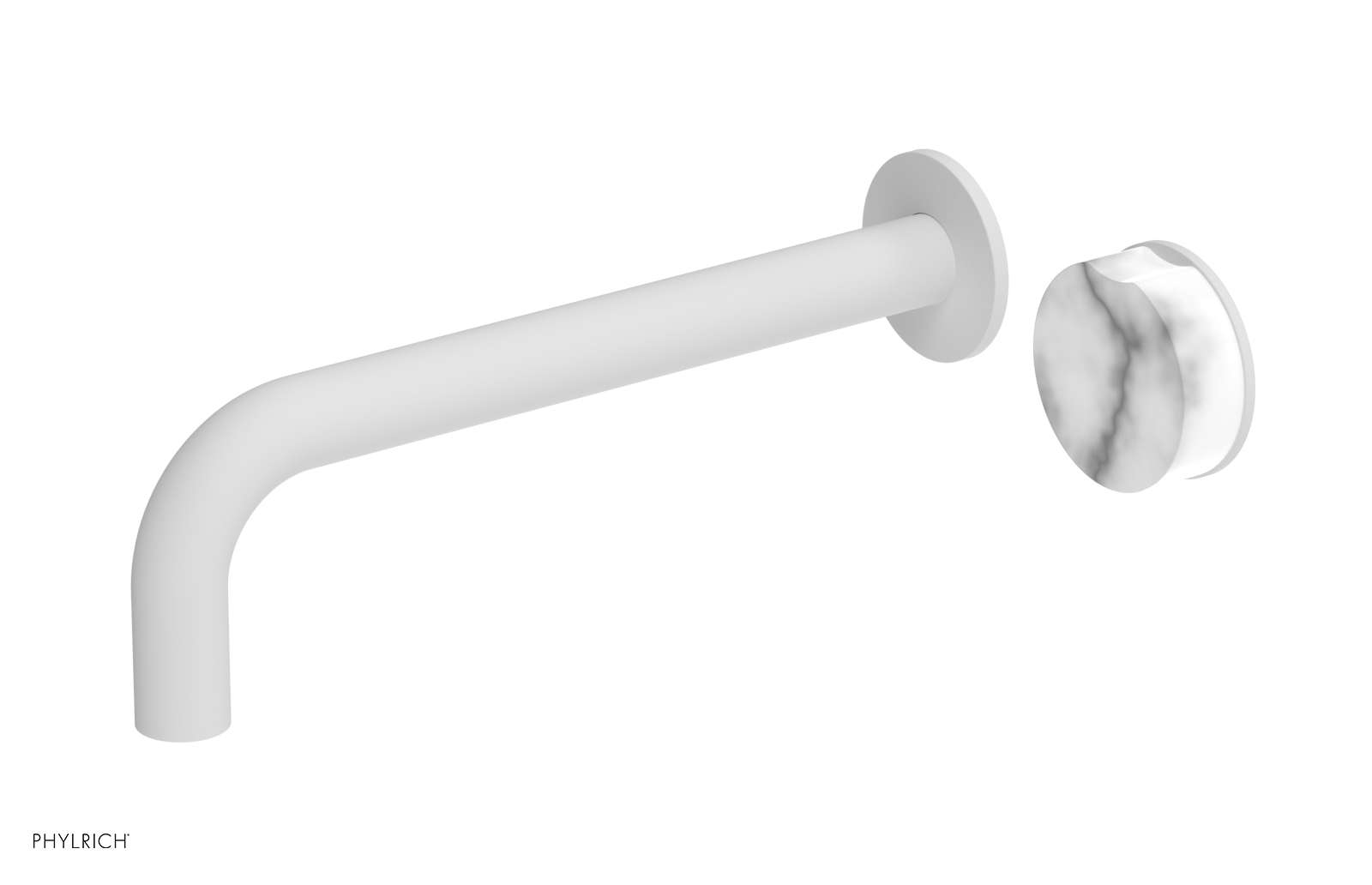CIRC - 10" Single Handle Wall Lavatory Set - White Marble Handle 250-17-10