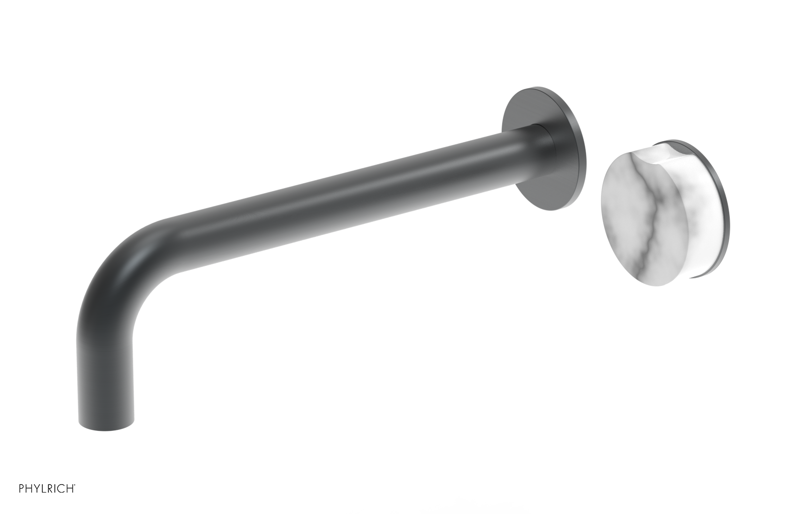 CIRC - 10" Single Handle Wall Lavatory Set - White Marble Handle 250-17-10