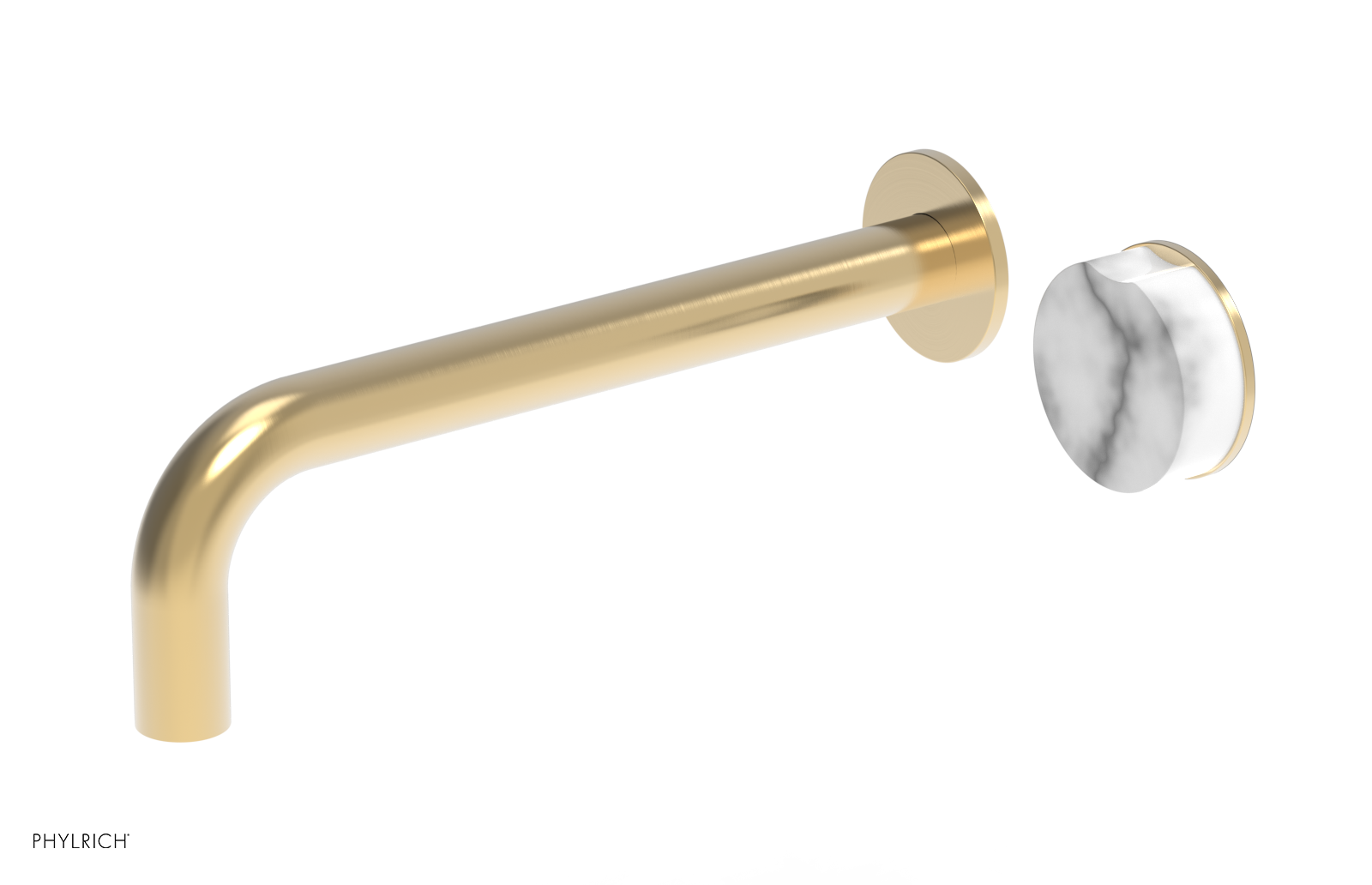 CIRC - 10" Single Handle Wall Lavatory Set - White Marble Handle 250-17-10