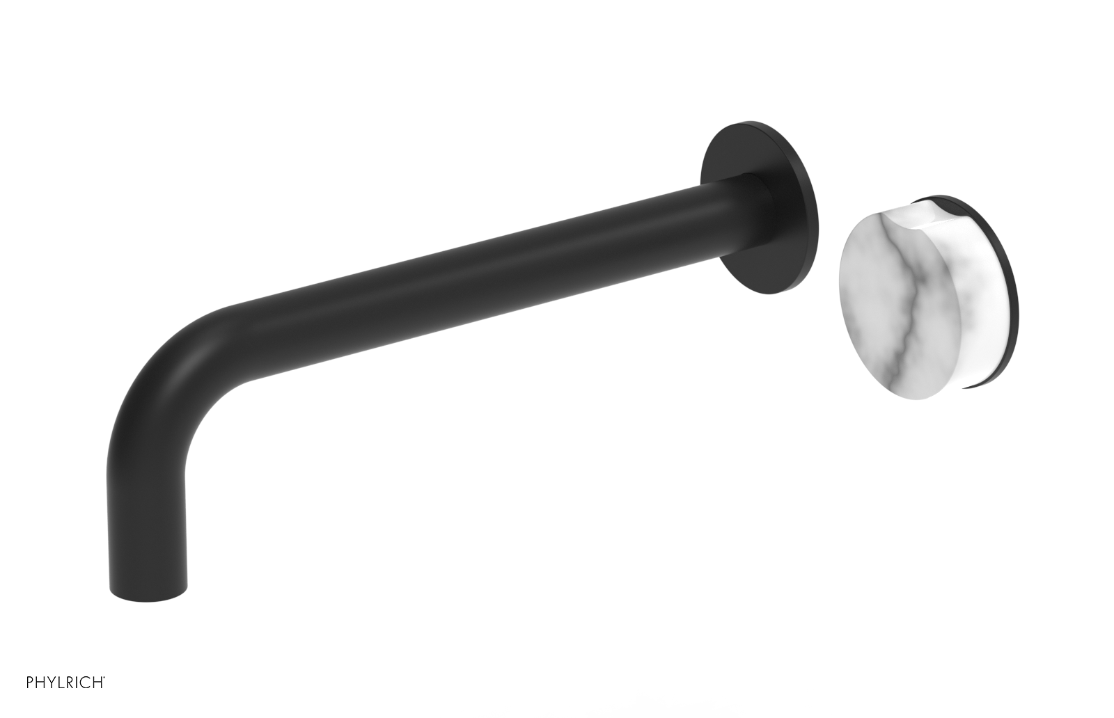 CIRC - 10" Single Handle Wall Lavatory Set - White Marble Handle 250-17-10