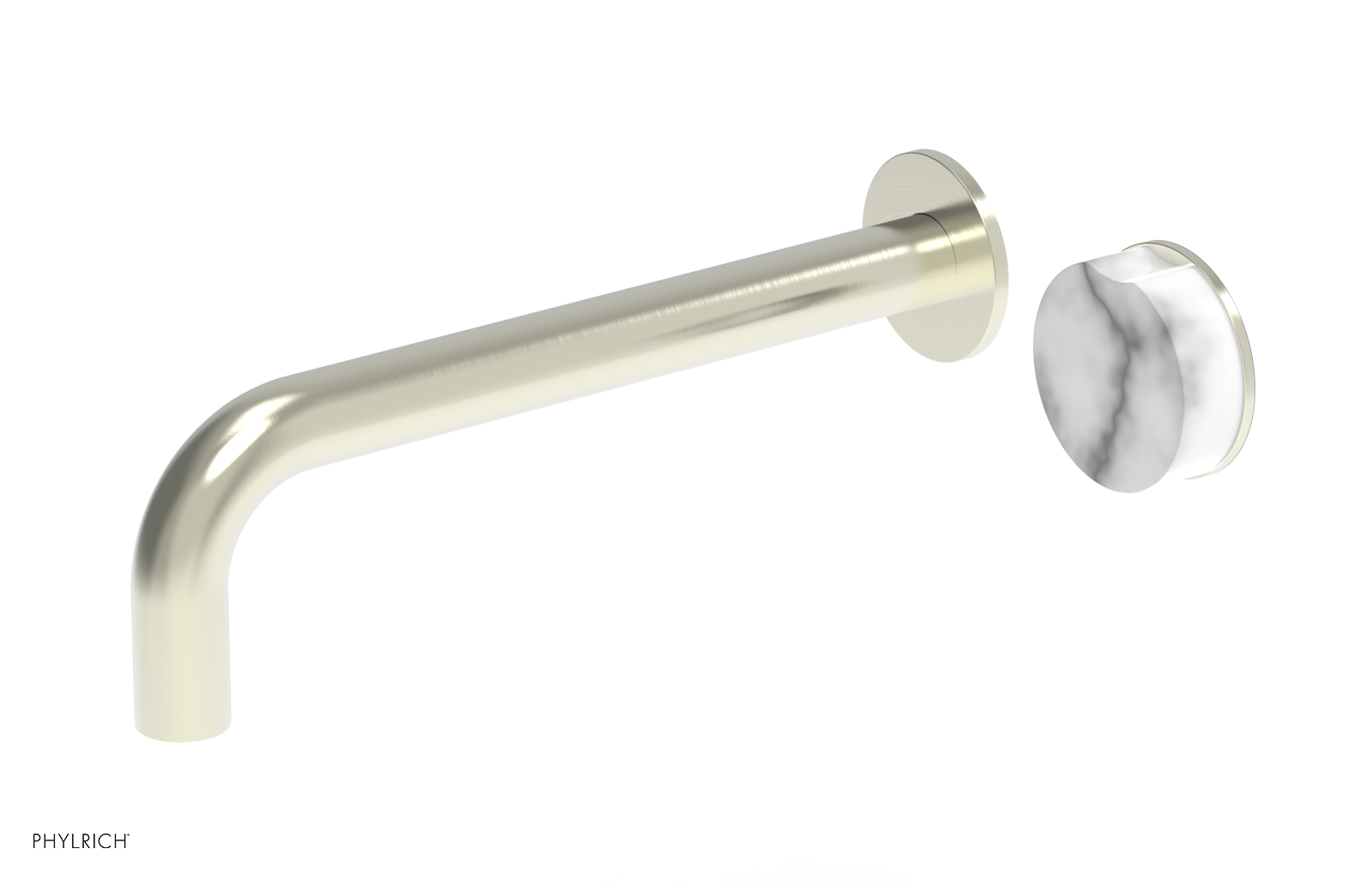 CIRC - 10" Single Handle Wall Lavatory Set - White Marble Handle 250-17-10