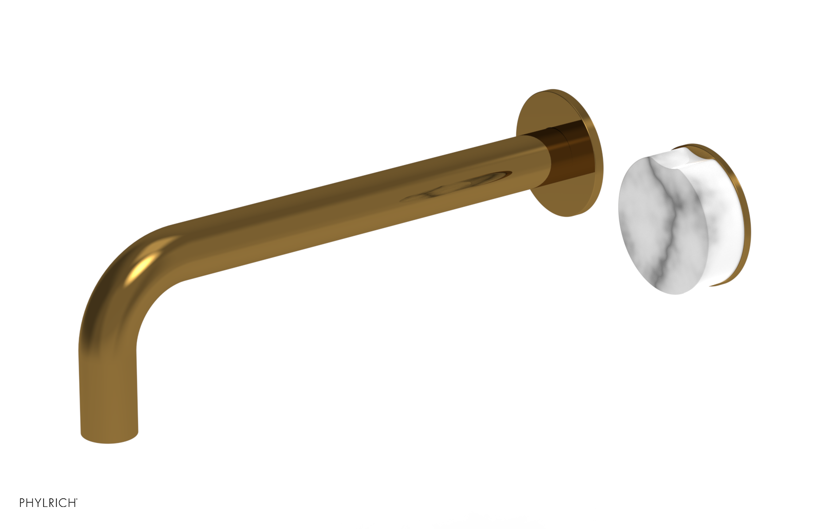 CIRC - 10" Single Handle Wall Lavatory Set - White Marble Handle 250-17-10