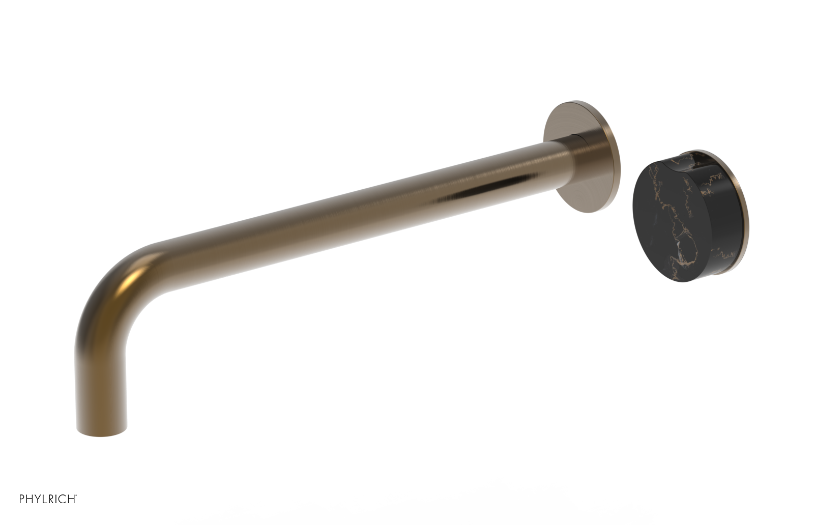 CIRC - 12" Single Handle Wall Lavatory Set - Black Marble Handle 250-17-12