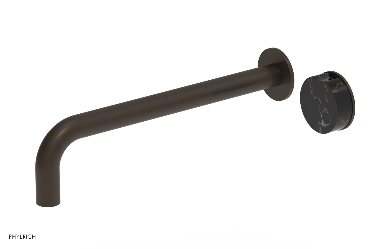 CIRC - 12" Single Handle Wall Lavatory Set - Black Marble Handle 250-17-12