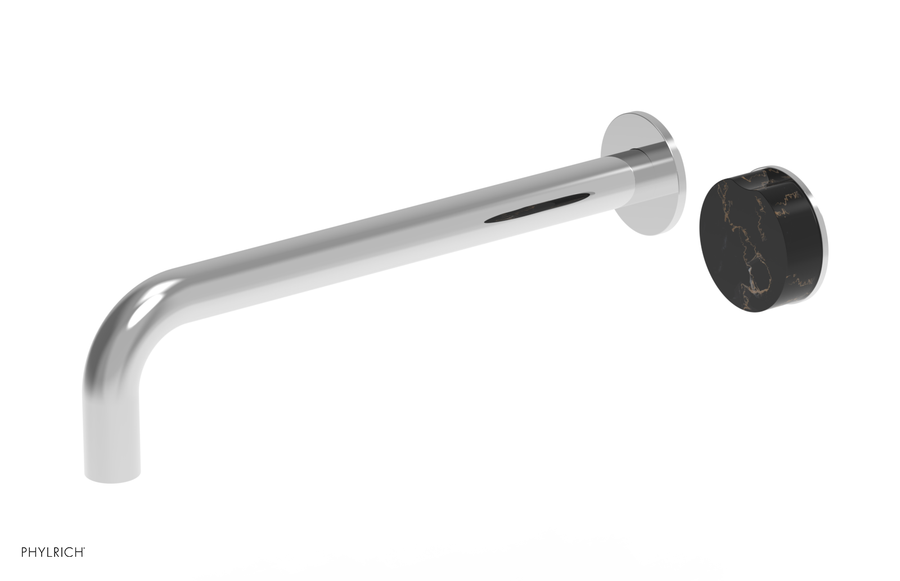 CIRC - 12" Single Handle Wall Lavatory Set - Black Marble Handle 250-17-12