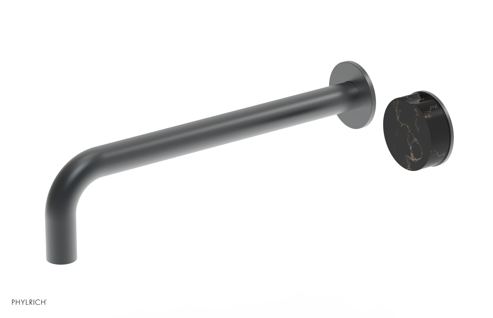 CIRC - 12" Single Handle Wall Lavatory Set - Black Marble Handle 250-17-12