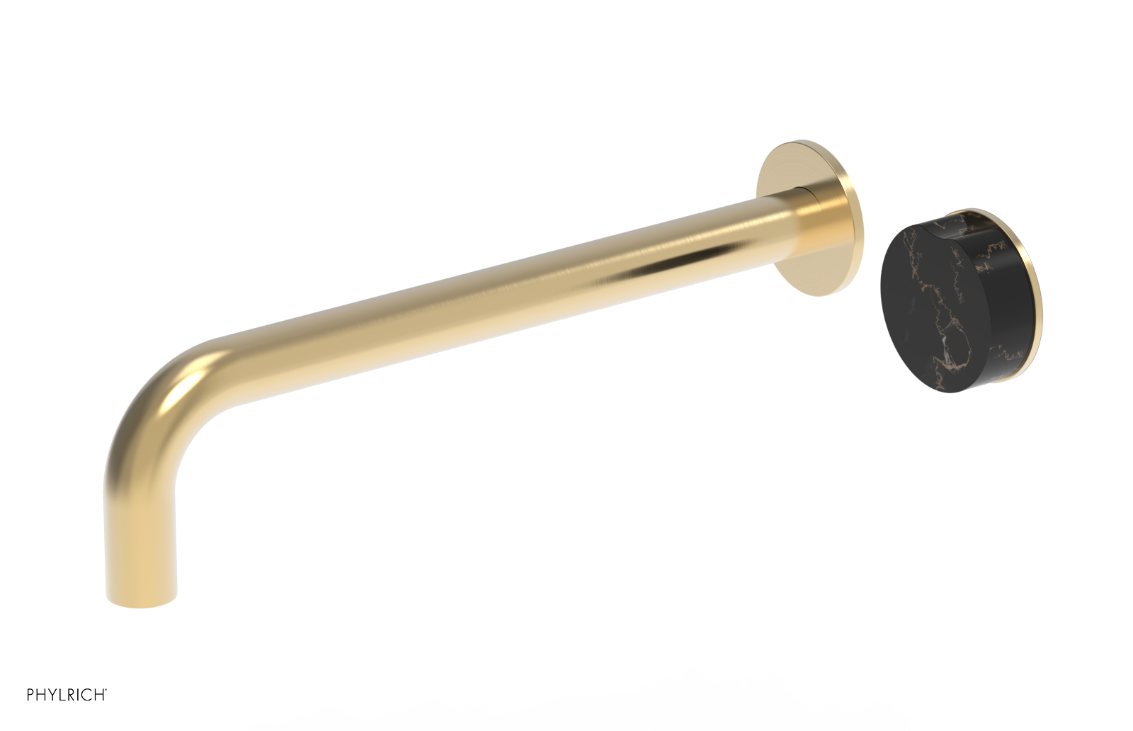 CIRC - 12" Single Handle Wall Lavatory Set - Black Marble Handle 250-17-12