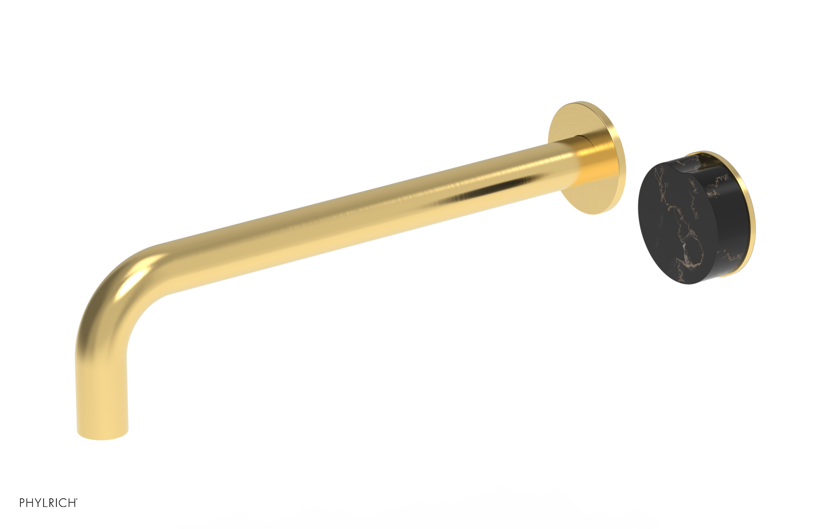 CIRC - 12" Single Handle Wall Lavatory Set - Black Marble Handle 250-17-12