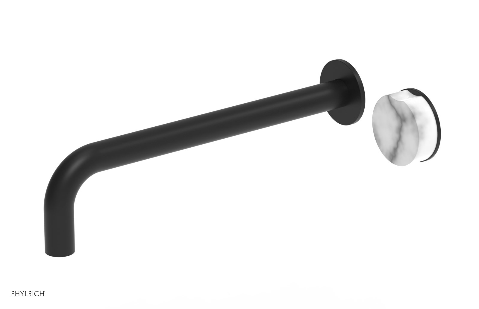 CIRC - 12" Single Handle Wall Lavatory Set - White Marble Handle 250-17-12