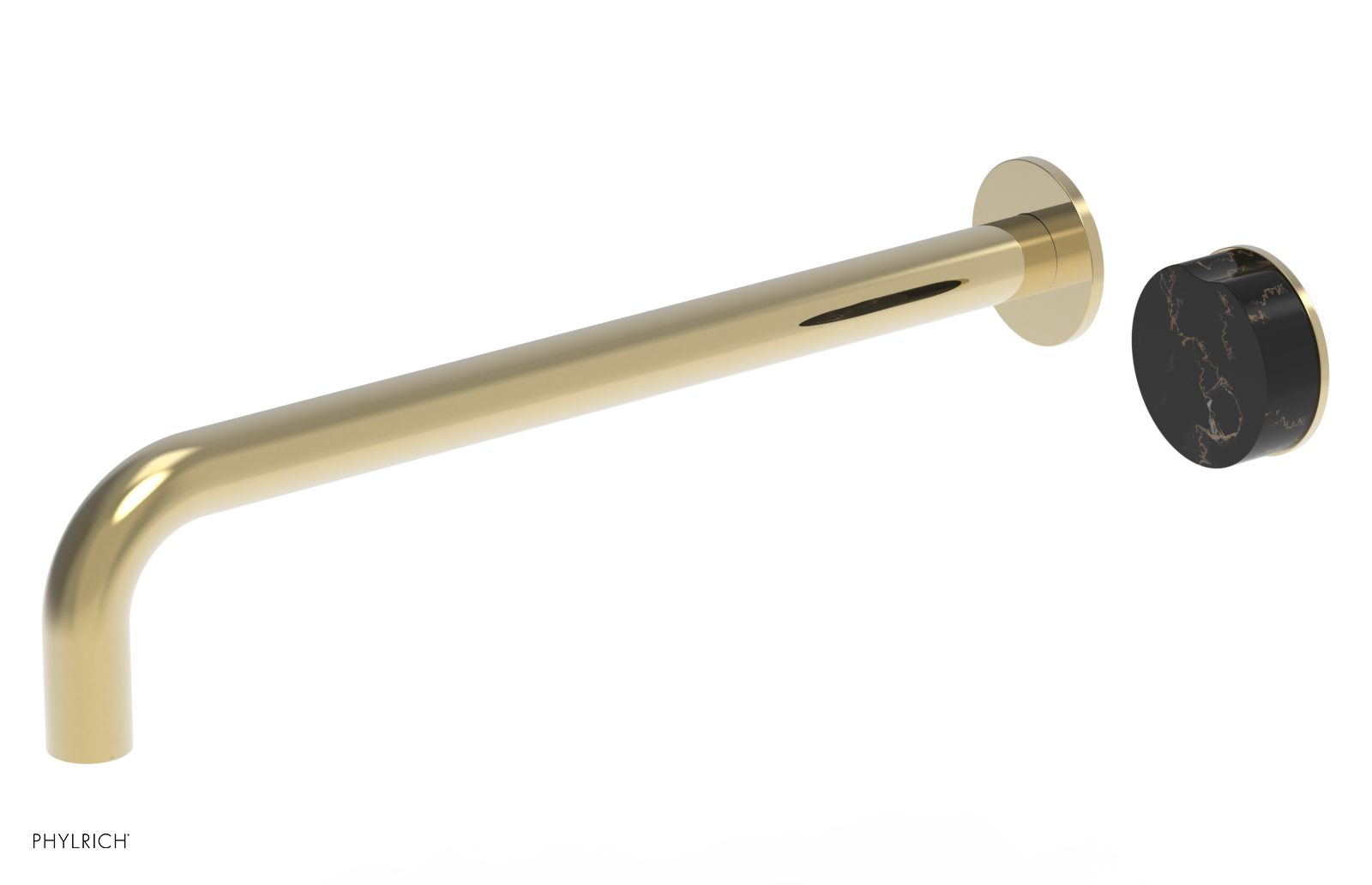 CIRC - 14" Single Handle Wall Lavatory Set - Black Marble Handle 250-17-14