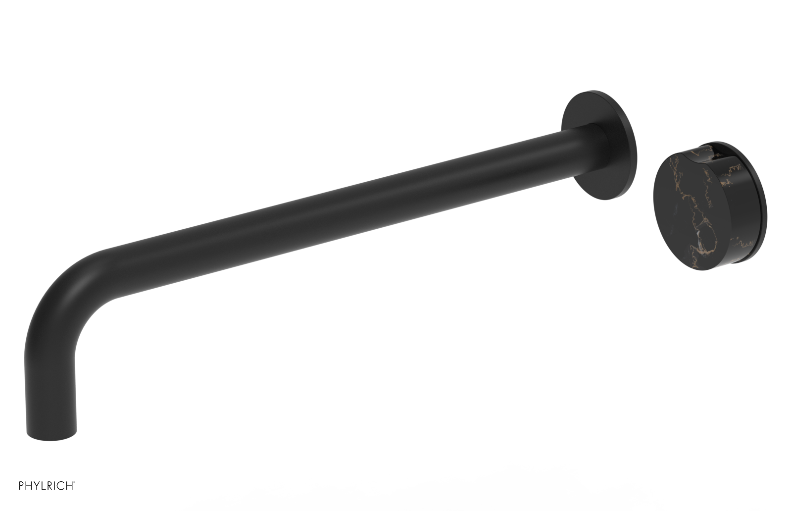 CIRC - 14" Single Handle Wall Lavatory Set - Black Marble Handle 250-17-14