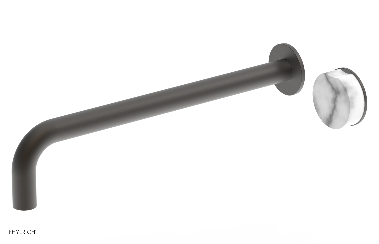 CIRC - 14" Single Handle Wall Lavatory Set - White Marble Handle 250-17-14