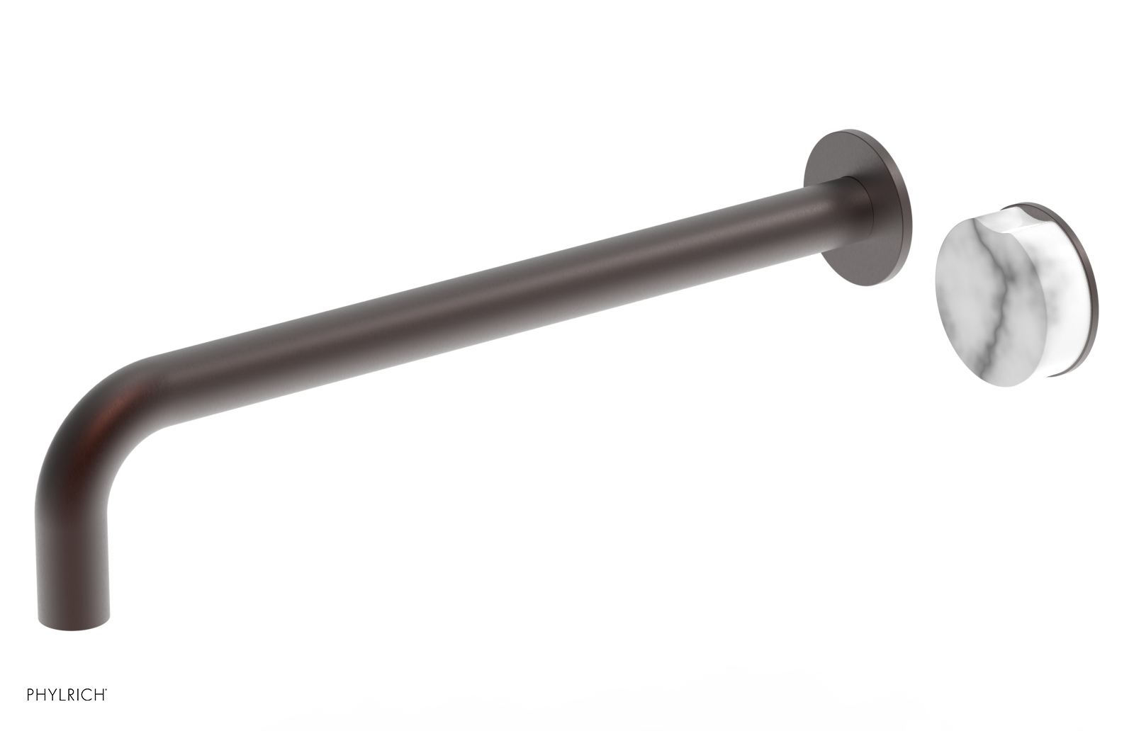 CIRC - 14" Single Handle Wall Lavatory Set - White Marble Handle 250-17-14