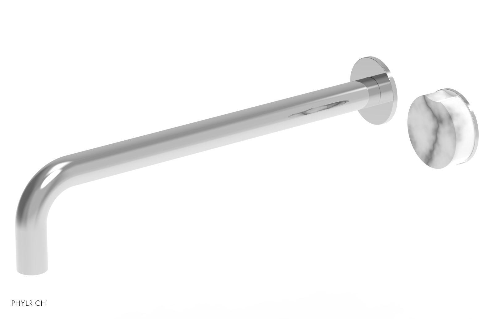 CIRC - 14" Single Handle Wall Lavatory Set - White Marble Handle 250-17-14