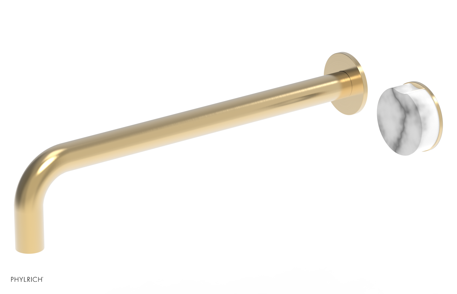 CIRC - 14" Single Handle Wall Lavatory Set - White Marble Handle 250-17-14