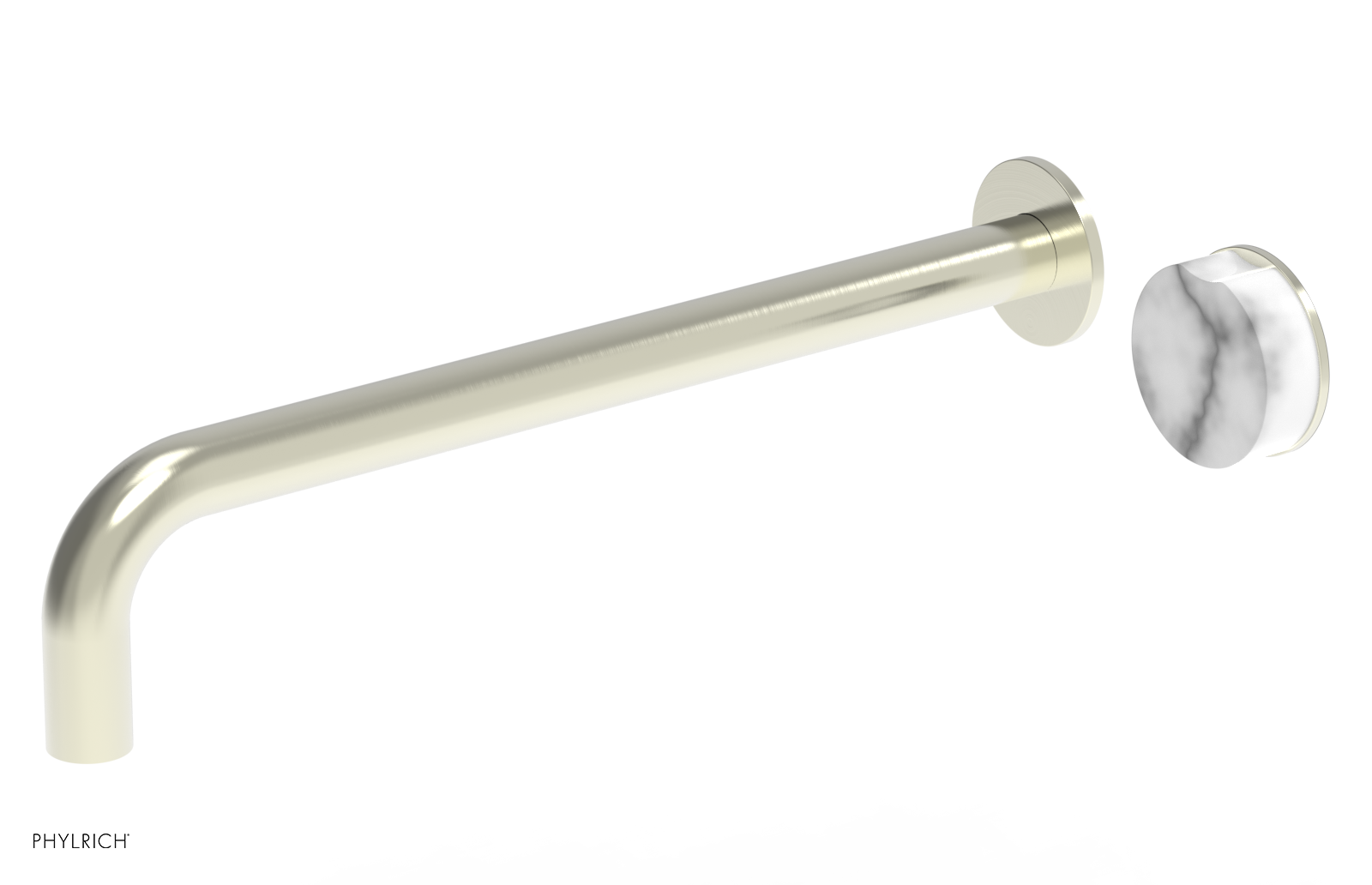 CIRC - 14" Single Handle Wall Lavatory Set - White Marble Handle 250-17-14