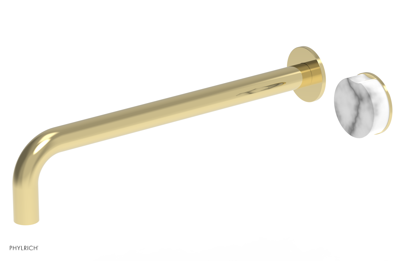 CIRC - 14" Single Handle Wall Lavatory Set - White Marble Handle 250-17-14