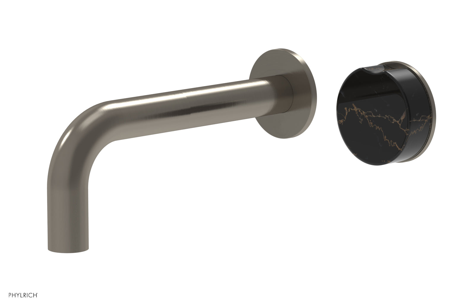 CIRC - Single Handle Wall Lavatory Set - Black Marble Handle 250-17