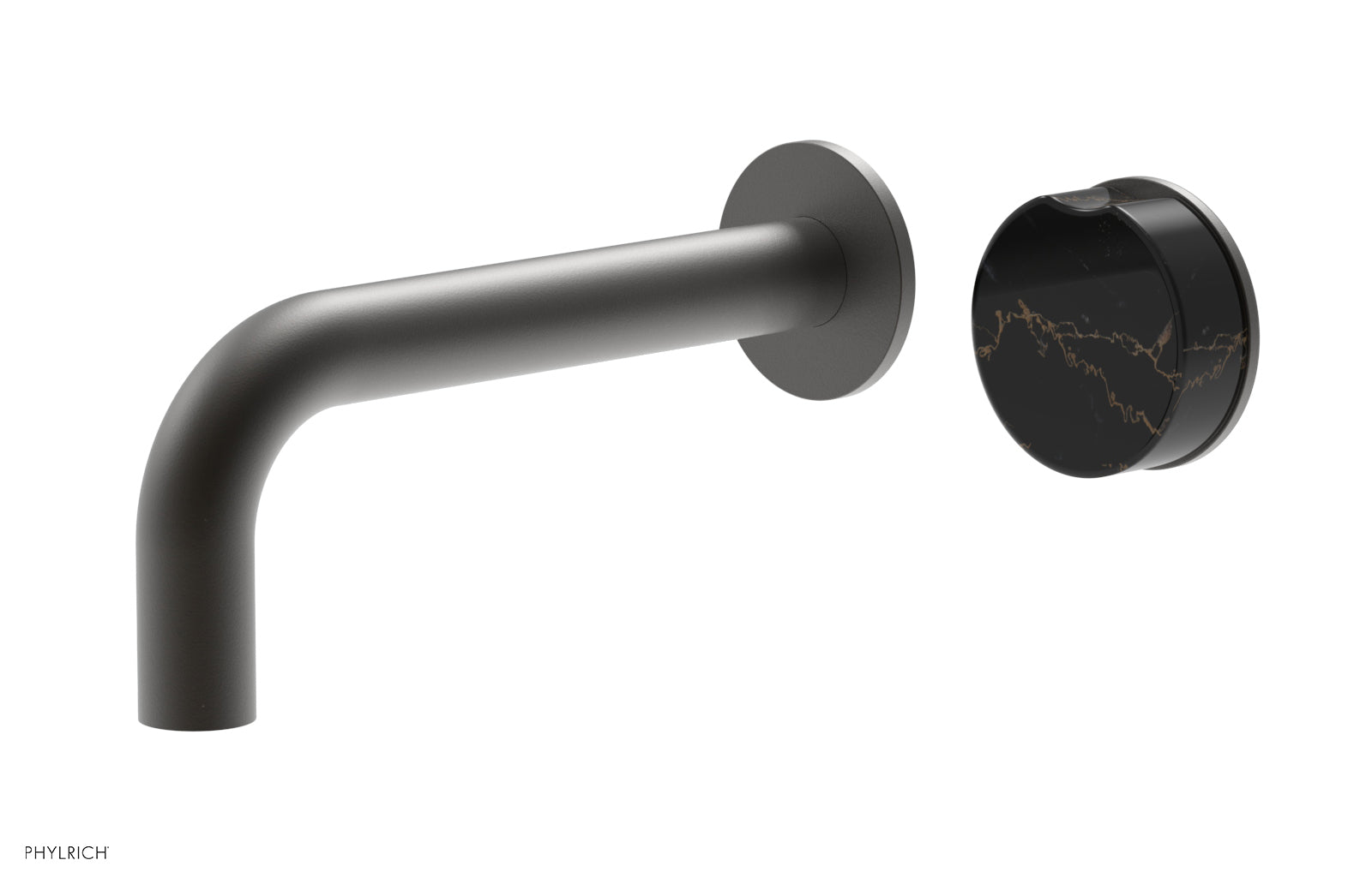 CIRC - Single Handle Wall Lavatory Set - Black Marble Handle 250-17