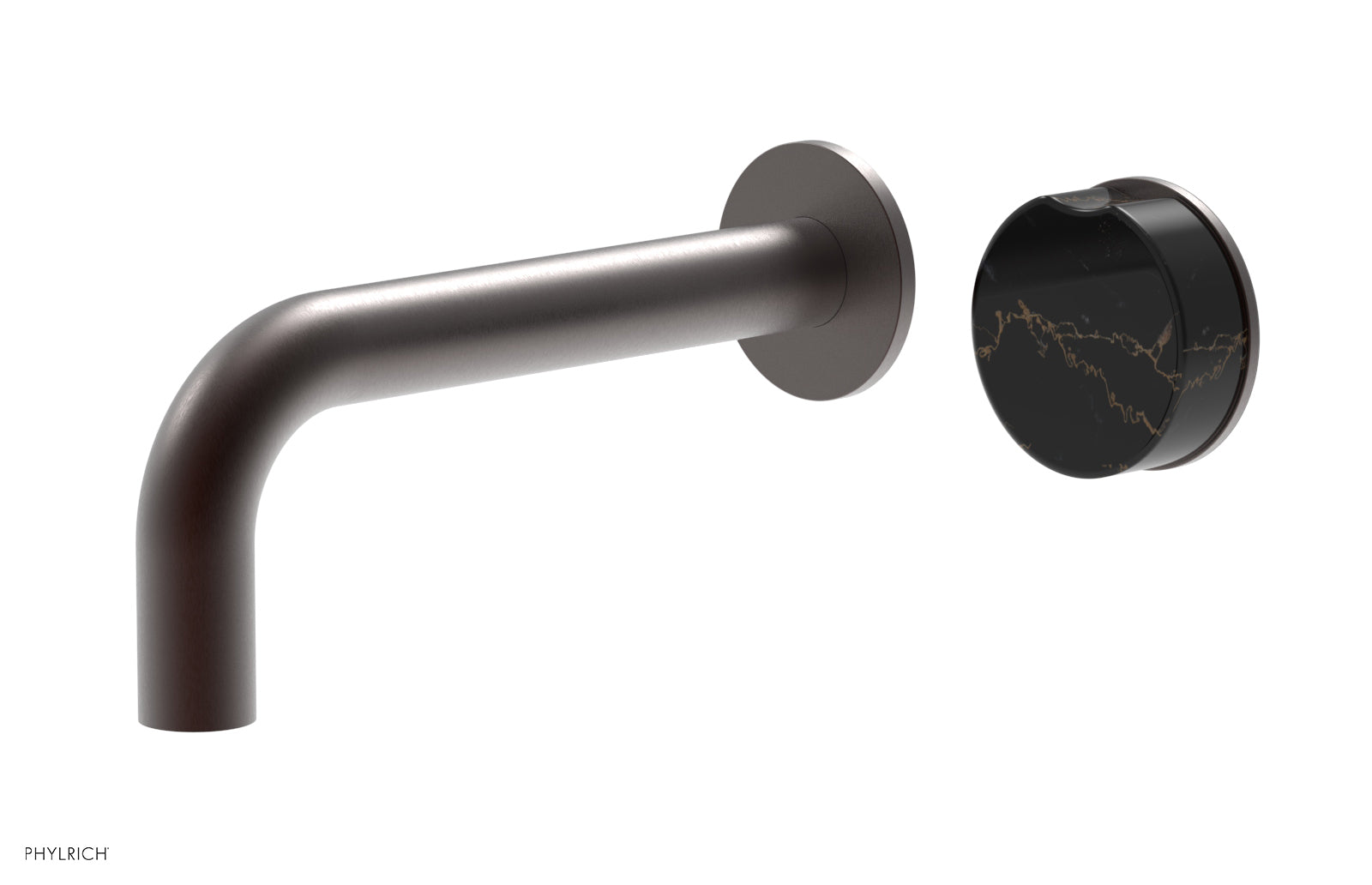 CIRC - Single Handle Wall Lavatory Set - Black Marble Handle 250-17