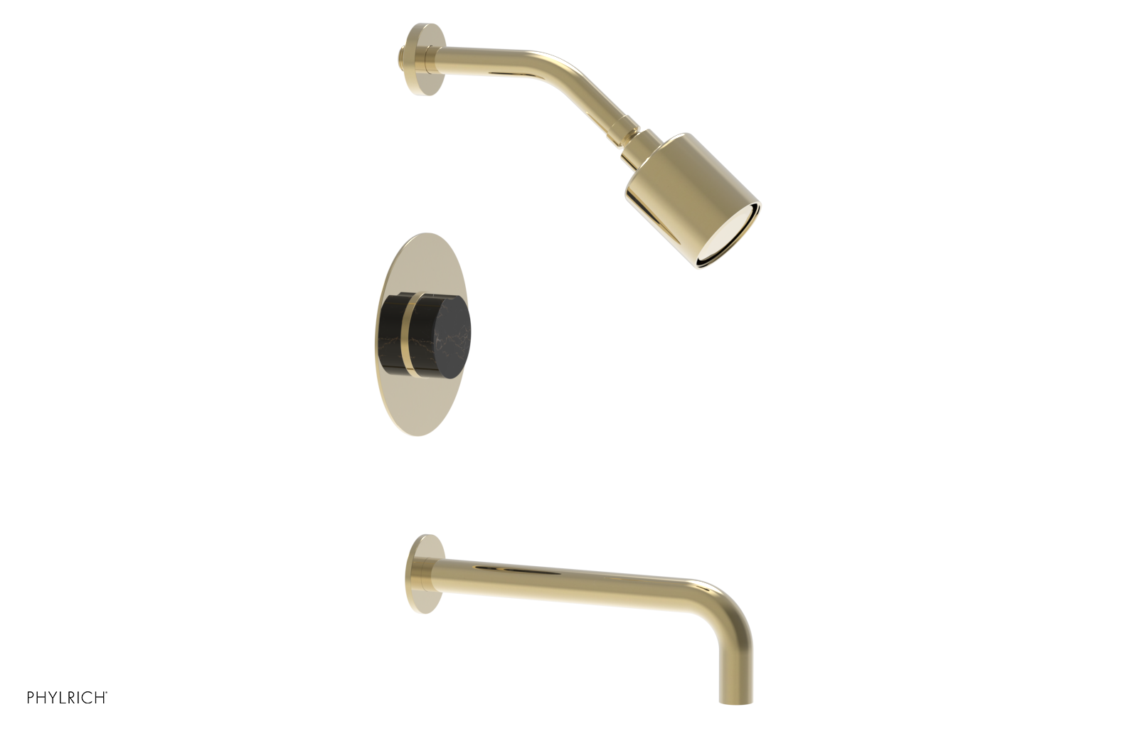 CIRC 10" Pressure Balance Tub and Shower Set - Marble Handle 250-28-10