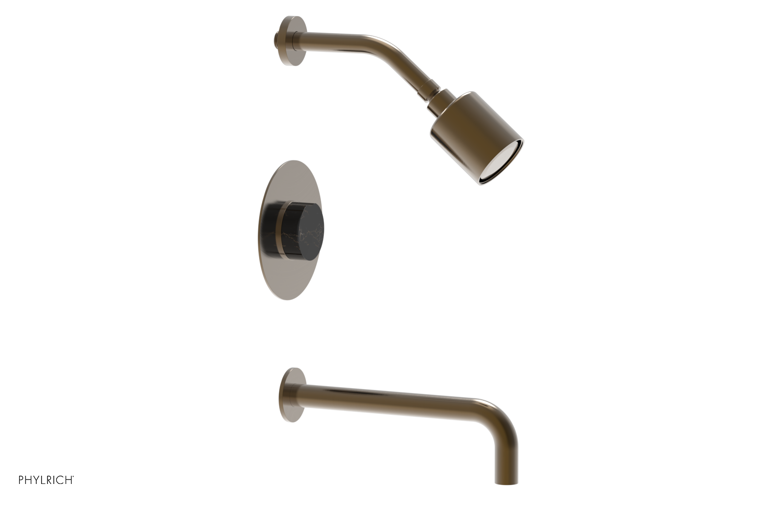 CIRC 10" Pressure Balance Tub and Shower Set - Marble Handle 250-28-10