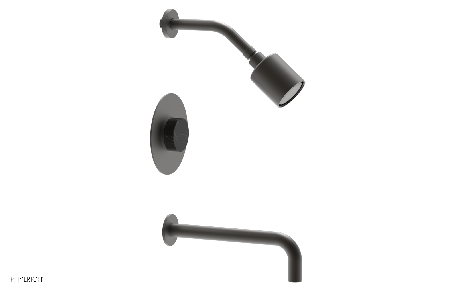 CIRC 10" Pressure Balance Tub and Shower Set - Marble Handle 250-28-10