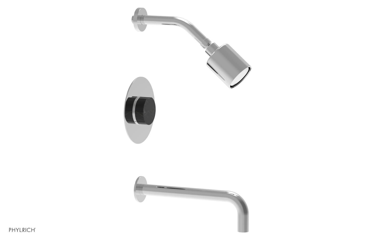 CIRC 10" Pressure Balance Tub and Shower Set - Marble Handle 250-28-10
