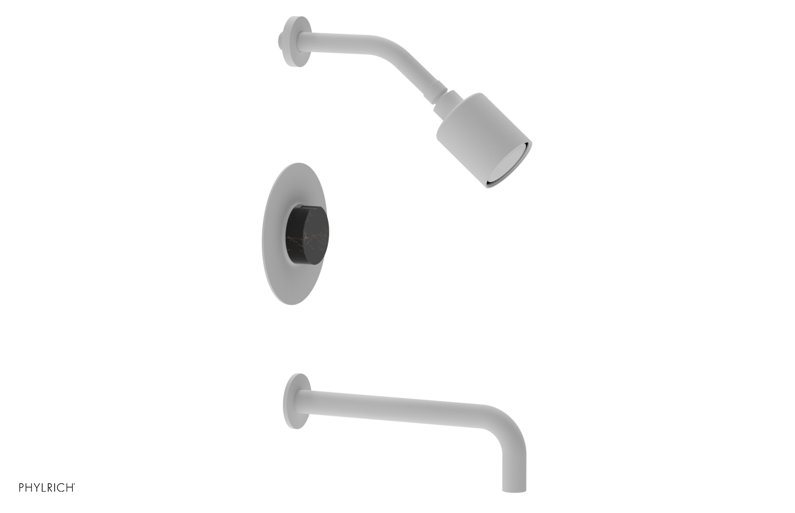 CIRC 10" Pressure Balance Tub and Shower Set - Marble Handle 250-28-10
