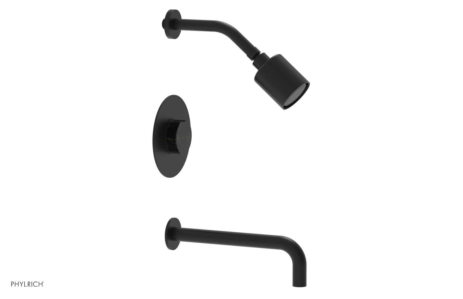 CIRC 10" Pressure Balance Tub and Shower Set - Marble Handle 250-28-10