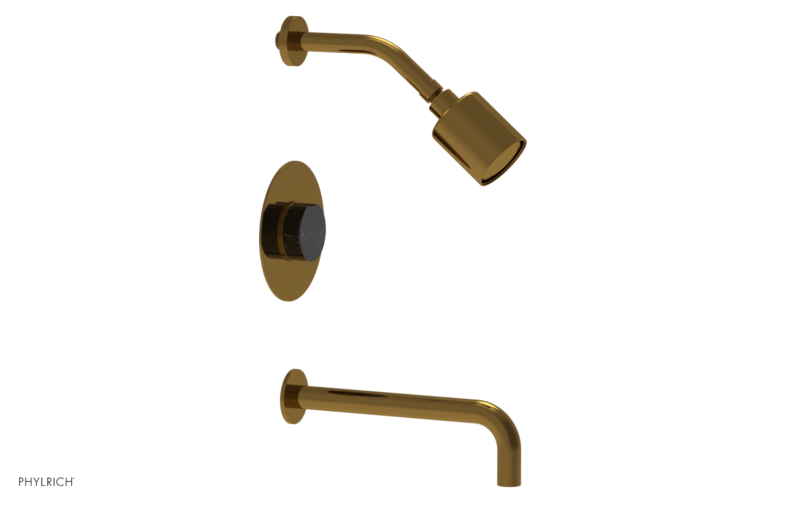 CIRC 10" Pressure Balance Tub and Shower Set - Marble Handle 250-28-10