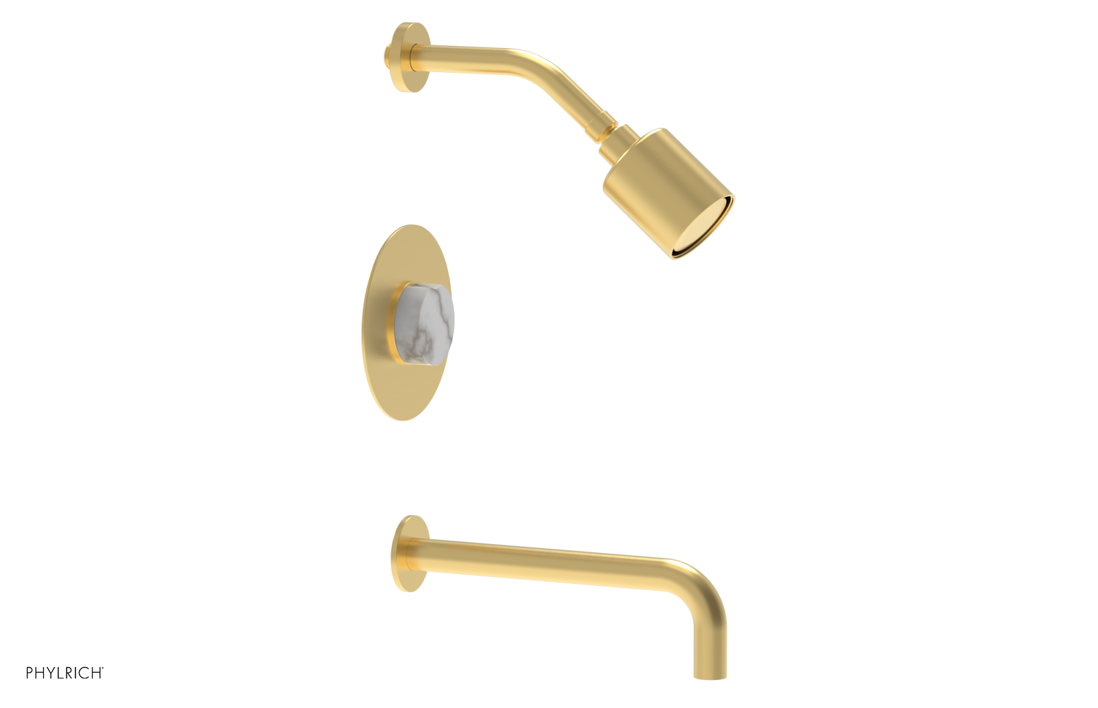 CIRC 10" Pressure Balance Tub and Shower Set - Marble Handle 250-28-10