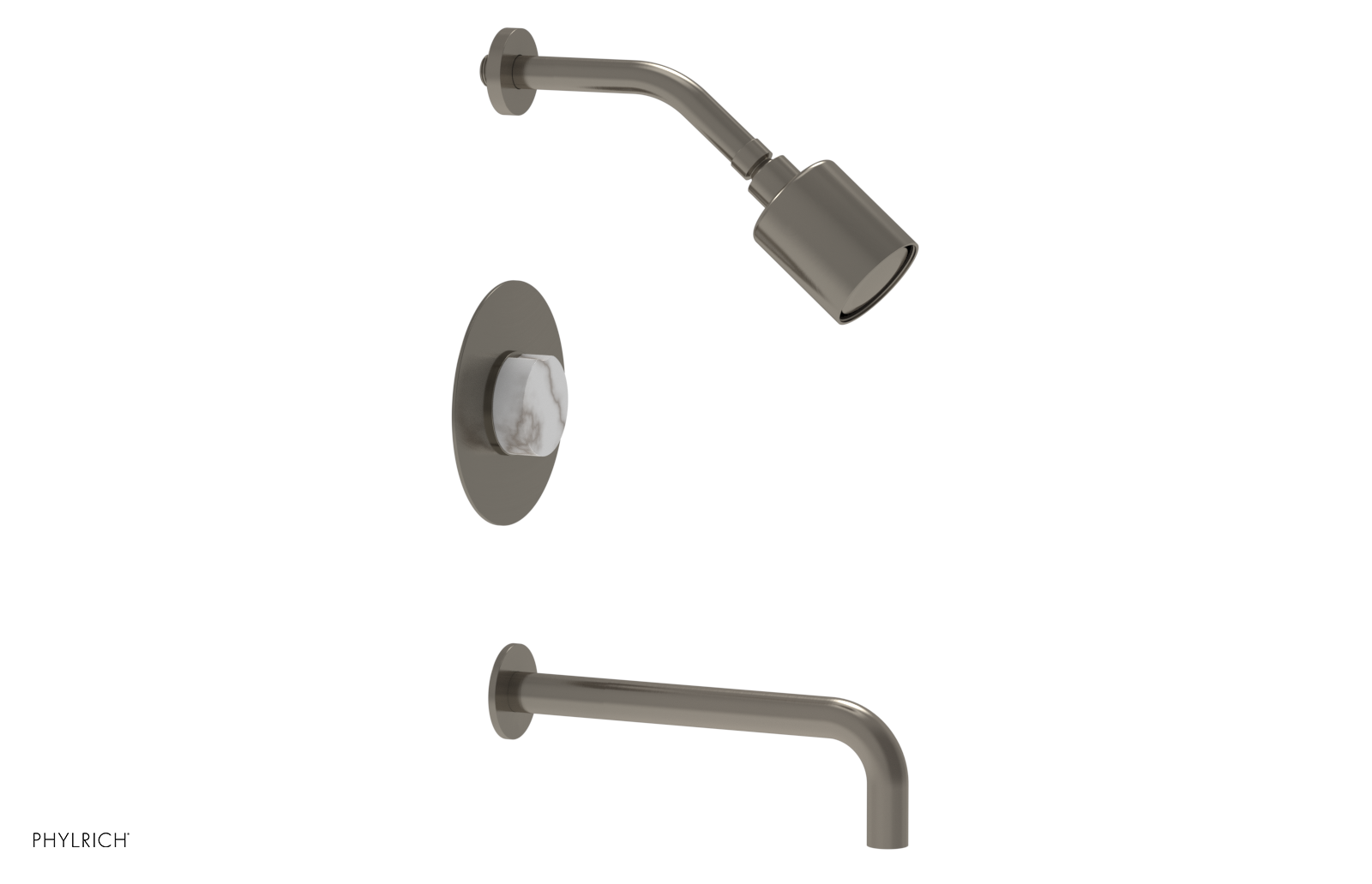 CIRC 10" Pressure Balance Tub and Shower Set - Marble Handle 250-28-10