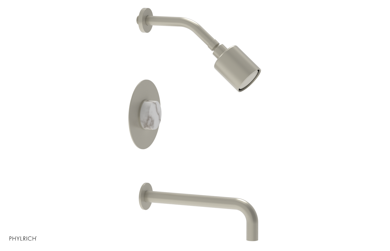 CIRC 10" Pressure Balance Tub and Shower Set - Marble Handle 250-28-10