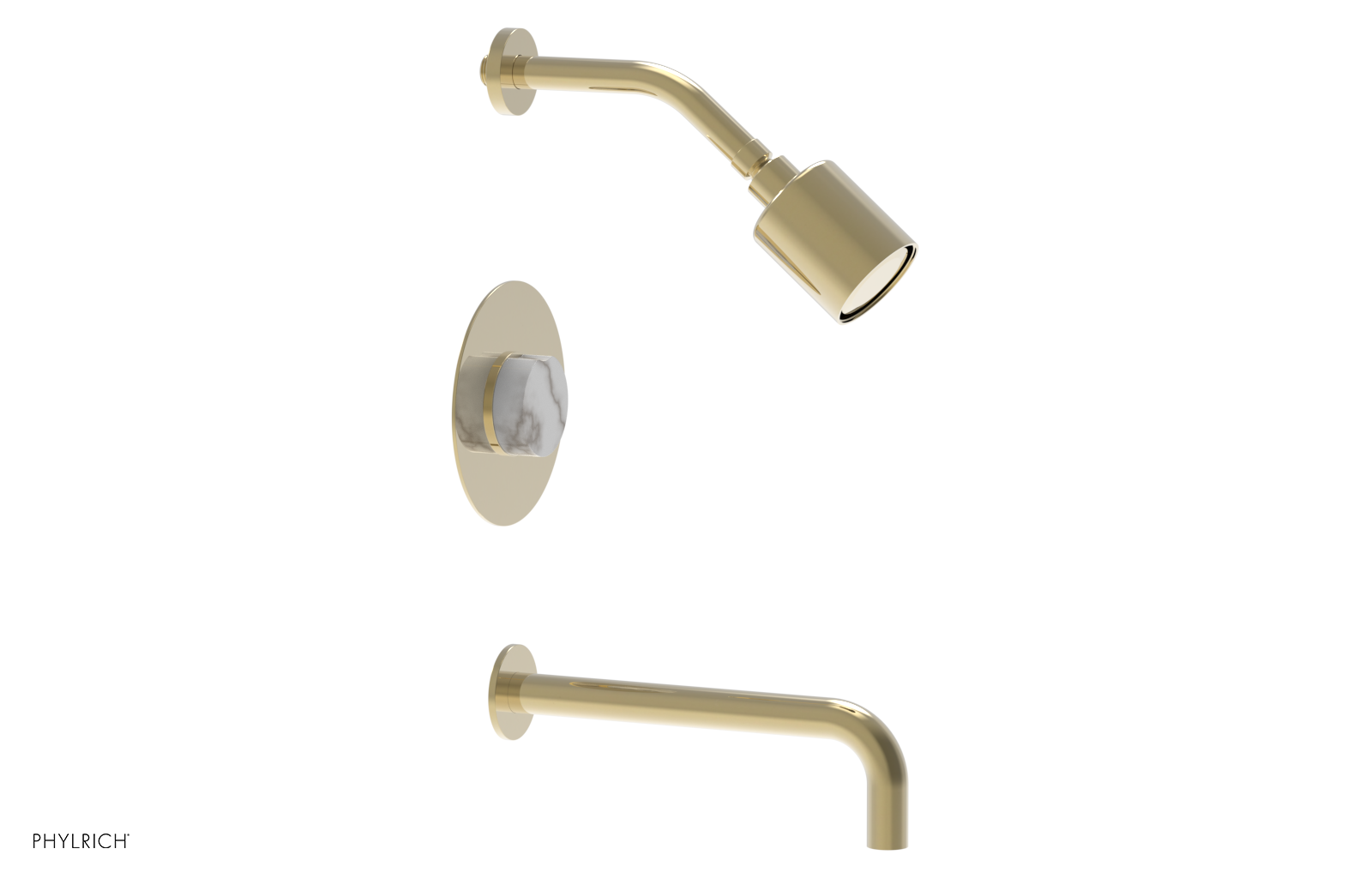 CIRC 10" Pressure Balance Tub and Shower Set - Marble Handle 250-28-10