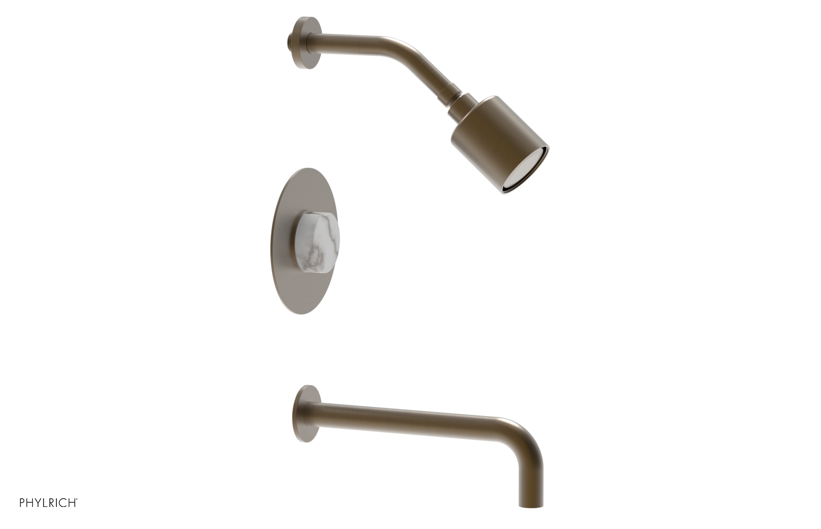 CIRC 10" Pressure Balance Tub and Shower Set - Marble Handle 250-28-10