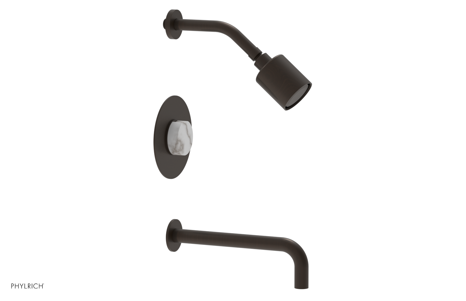 CIRC 10" Pressure Balance Tub and Shower Set - Marble Handle 250-28-10