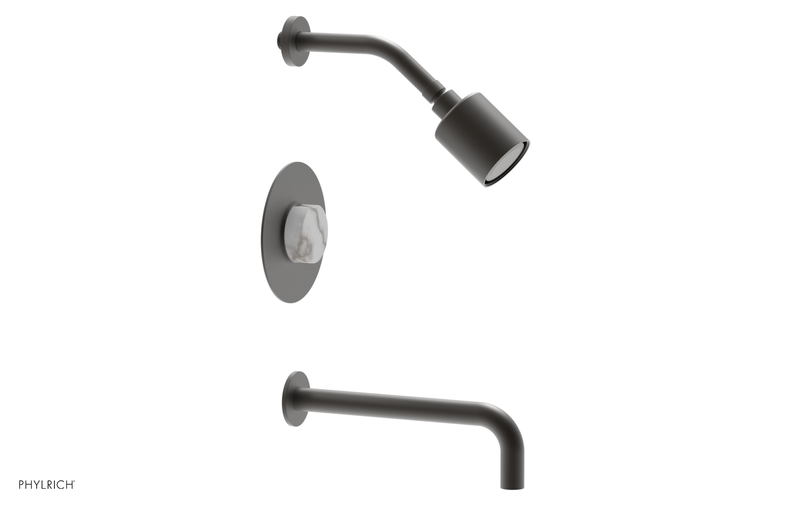 CIRC 10" Pressure Balance Tub and Shower Set - Marble Handle 250-28-10