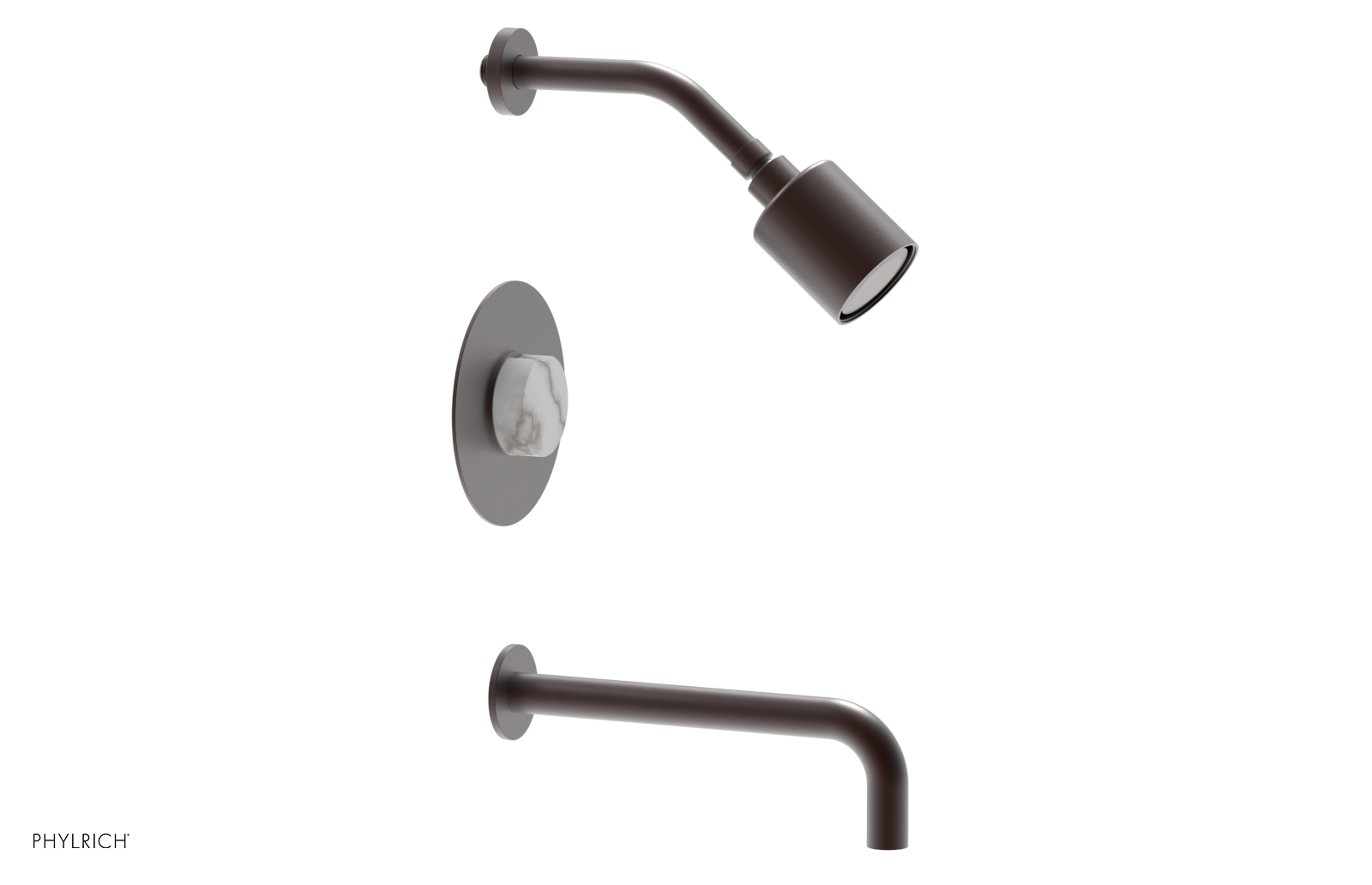 CIRC 10" Pressure Balance Tub and Shower Set - Marble Handle 250-28-10