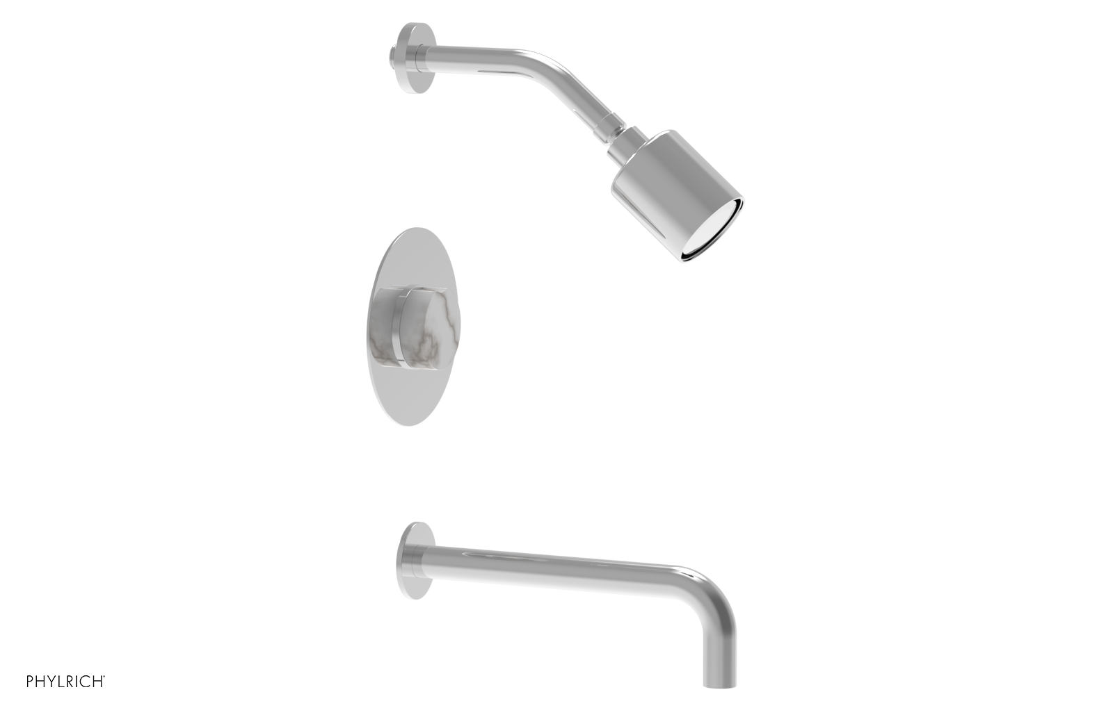 CIRC 10" Pressure Balance Tub and Shower Set - Marble Handle 250-28-10