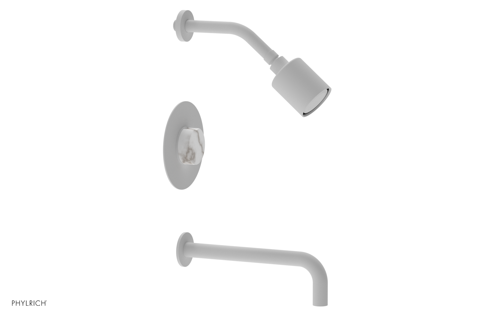 CIRC 10" Pressure Balance Tub and Shower Set - Marble Handle 250-28-10
